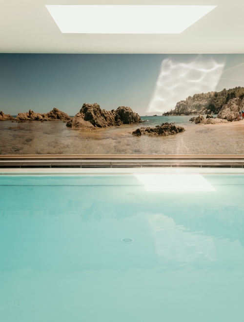 Wonderwall akoestische spanwand in wellness Wonderwall akoestische spanwand in wellness